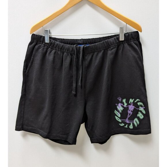 Uninterrupted Black/Purple Skeleton Active Shorts - Picture 1 of 2